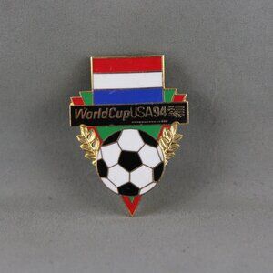 Team Netherlands Soccer Pin - 1994 World Cup by Peter David - Flag and Ball